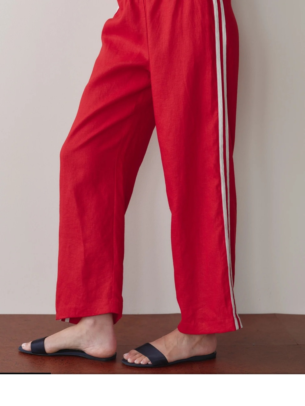 Donni the linen crop stripe pant, XS